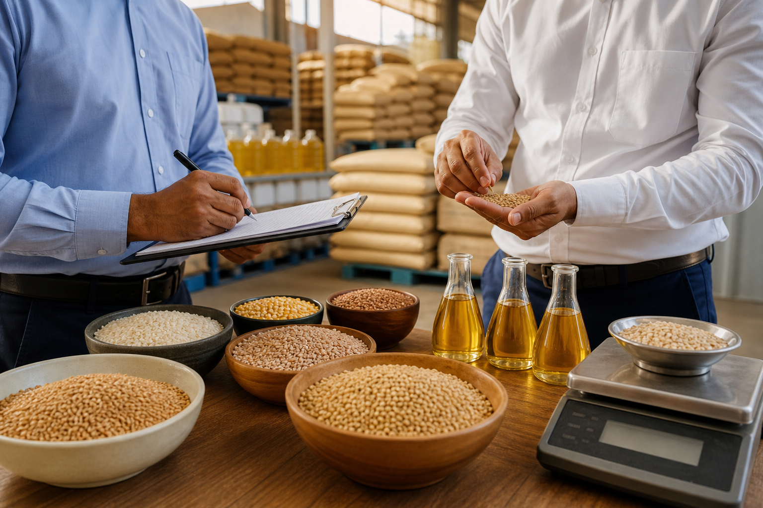 Quality inspection of grain and edible oil samples
